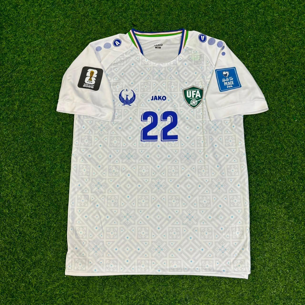 Abbosbek Fayzullaev Uzbekistan 2026 World Cup Football Jersey – Front View