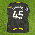 Abdukodir Khusanov #42 Manchester City 2026/2027 New Season Away Black Long Sleeve Jersey – Back View