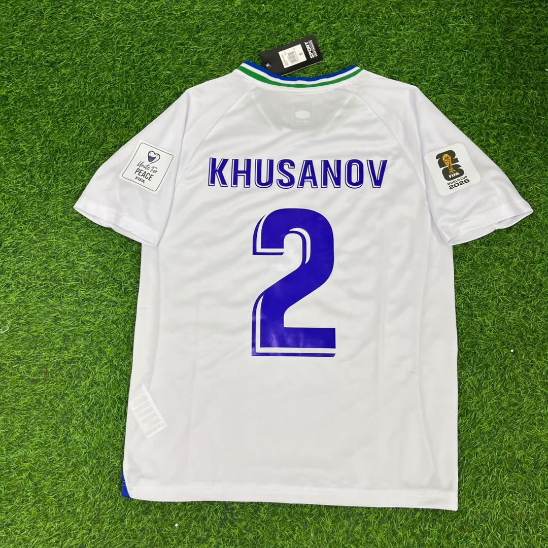 Abdukodir Khusanov Uzbekistan 2026 World Cup Football Jersey – Back View