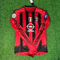 Milan 2003/2004 Red & Black Home Retro Kit Jersey – Back View