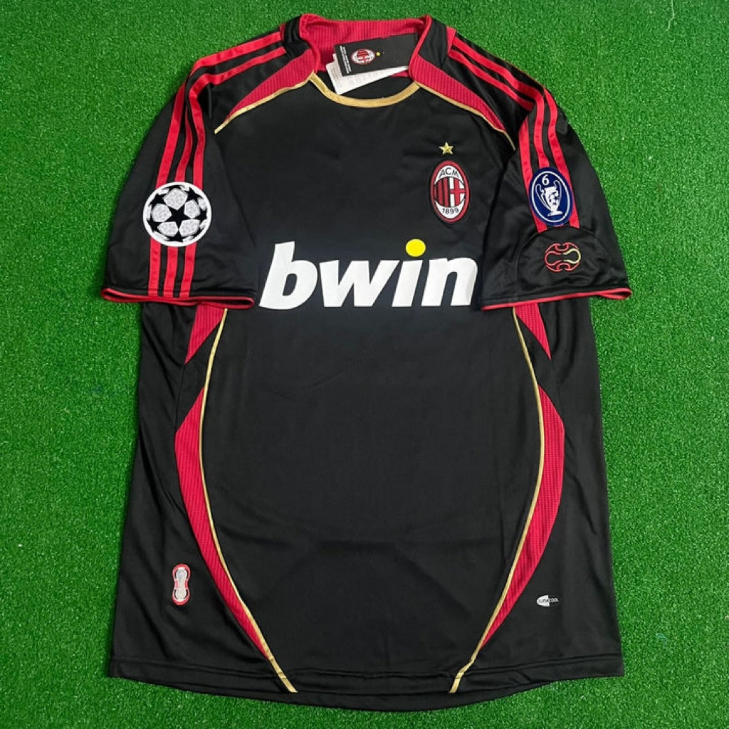 2006/07 AC Milan Black Retro Football Jersey – Back View