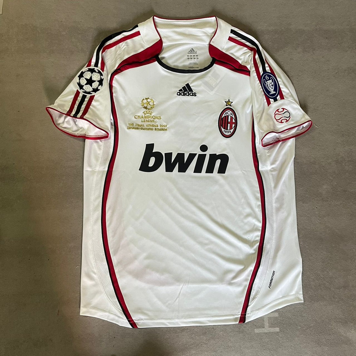 Paolo Maldini Milan 2007 Final Athene Champions League Final White Retro Jersey – 4
