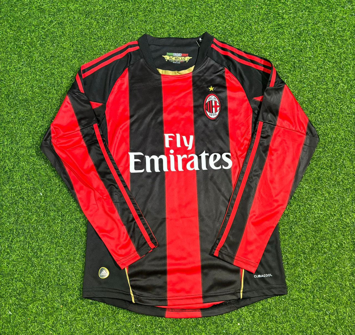 AC Milan 2010-2011 Home Long Sleeve Retro Football Jersey – Back View