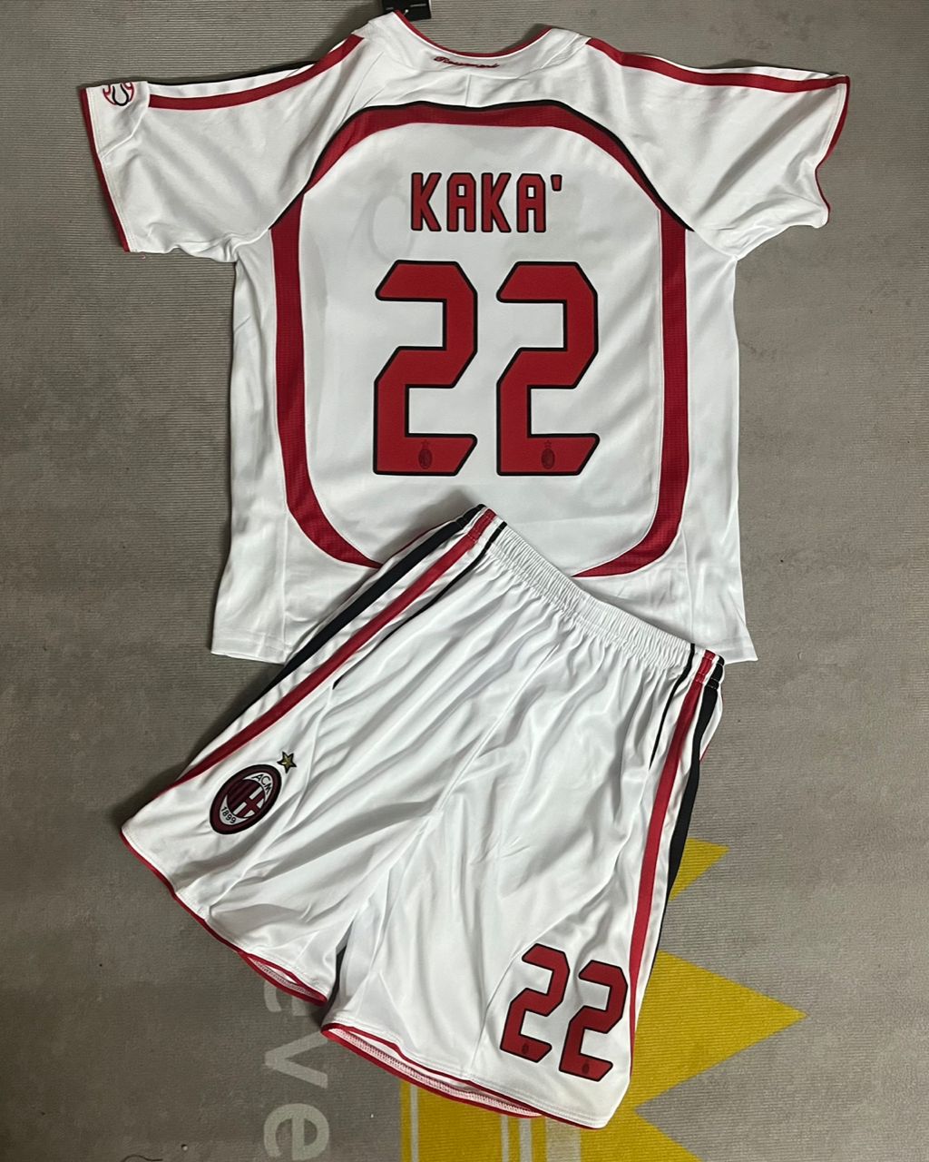 Kaka Leite Milan White Kids Children Set Retro Football Jersey – Front View