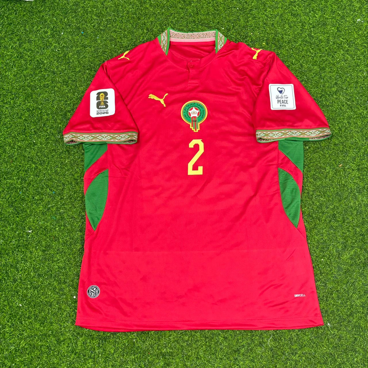 Achraf Hakimi Morocco 2026 World Cup Home Red Football Jersey – Front View