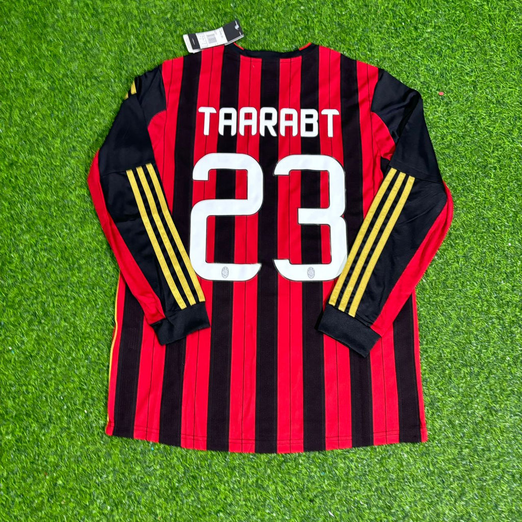 AC Milan 2013/14 Long Sleeve Home Retro Football Jersey – Adel Taarabt – Back View
