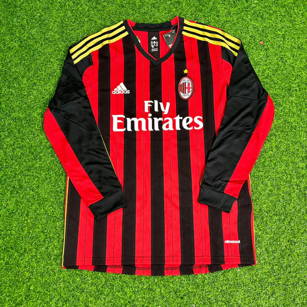 AC Milan 2013/14 Long Sleeve Home Retro Football Jersey – Adel Taarabt – Front View