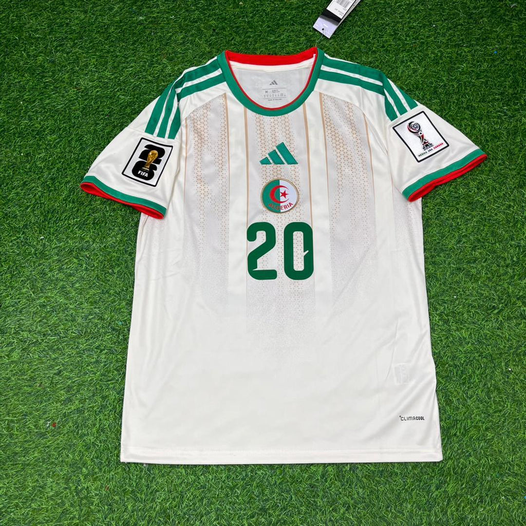Adil Aouchiche Algeria 2026 World Cup White Away Football Jersey – Front View