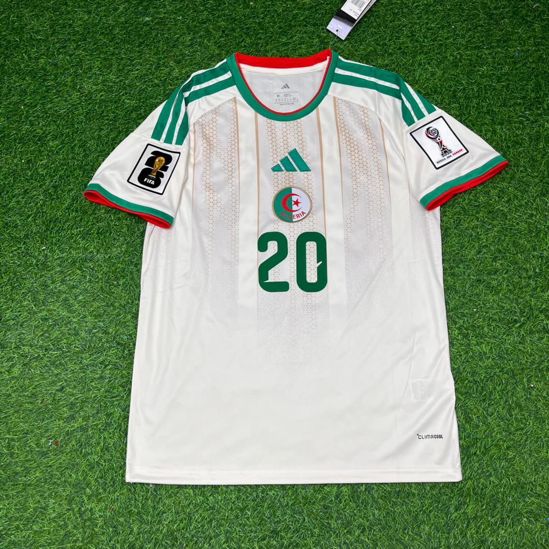 Adil Aouchiche Algeria 2026 World Cup White Away Football Jersey – Front View