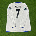 Adrian Mutu #7 Chelsea Away 2004 Retro White Long Sleeve Jersey – Back View