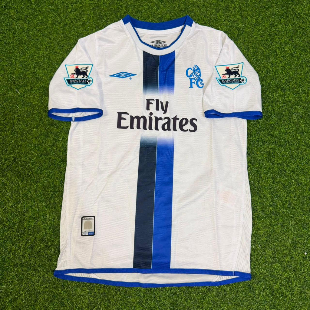 Adrian Mutu Chelsea Away 2004/05 Retro Kids White Football Jersey – 4