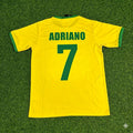 Adriano Brazil Retro Home Football Jersey – Back View