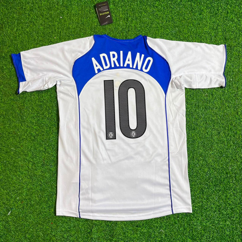 Adriano Inter Milan 2004-2005 Retro White Football Jersey – Back View