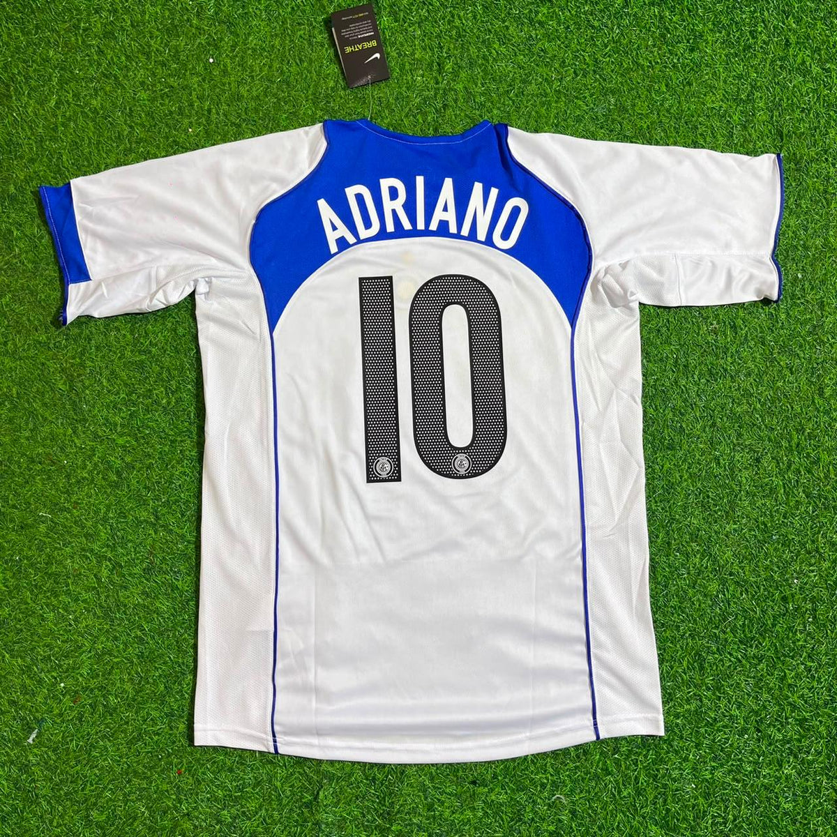 Adriano Inter Milan 2004-2005 Retro White Football Jersey – Back View
