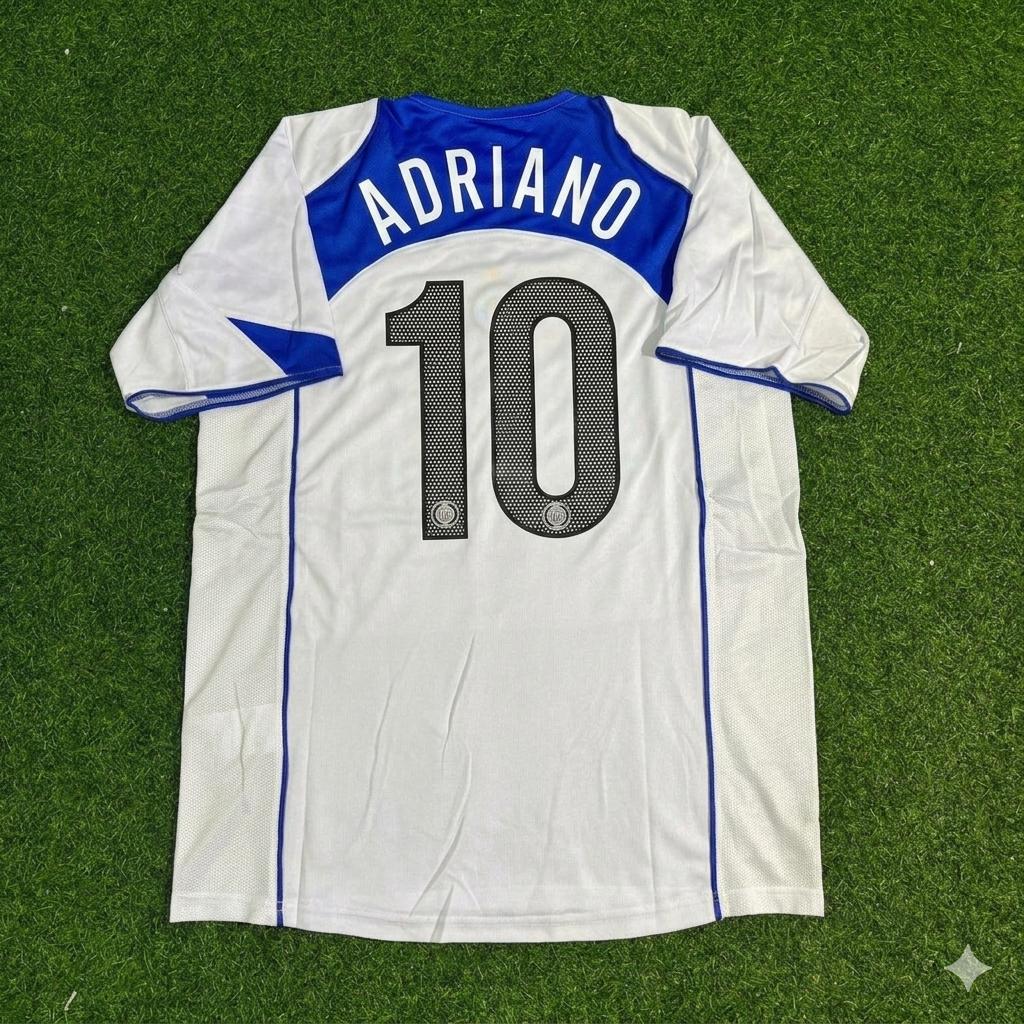 2004/05 Adriano Inter Milan Retro White Football Jersey – Back View