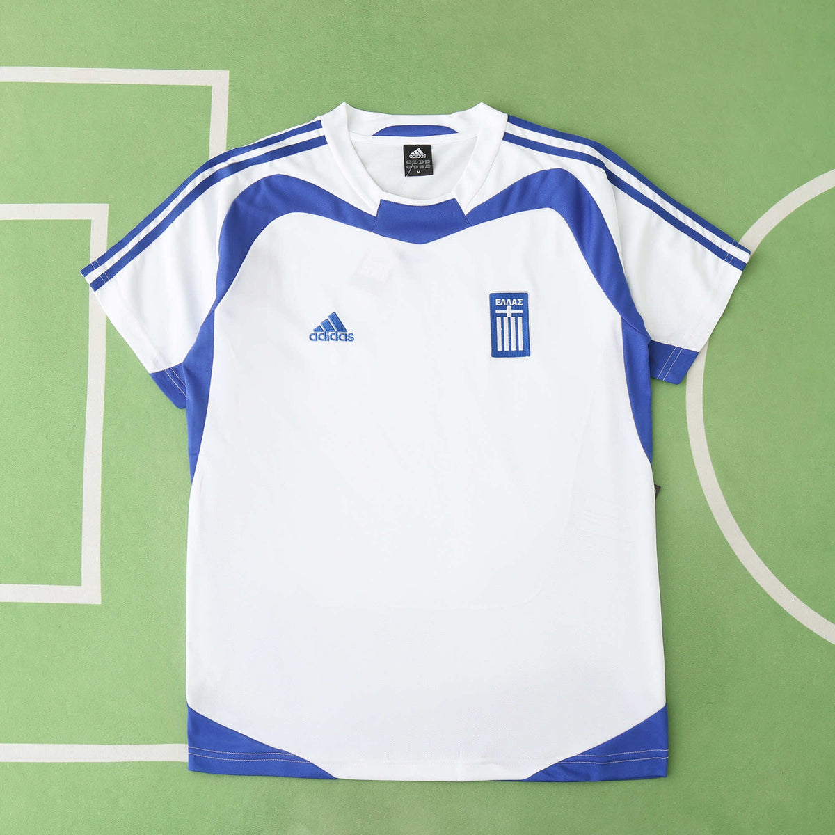 Greece EURO 2004 Final White Retro Home Kit Jersey – Detailed View