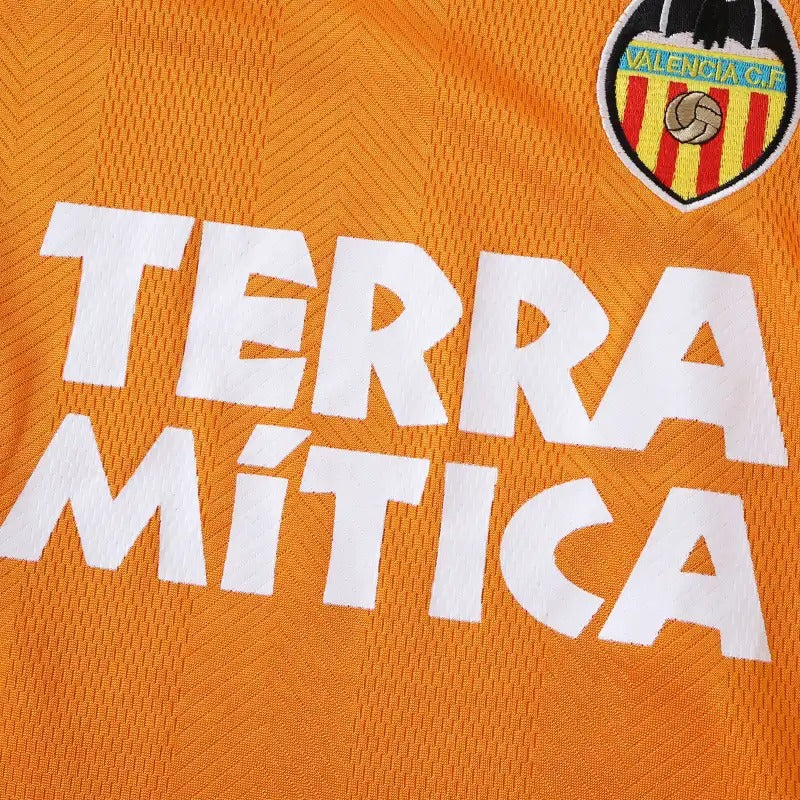 1999 Gaizka Mendieta Valencia 2000 Orange Retro Football Jersey – 5