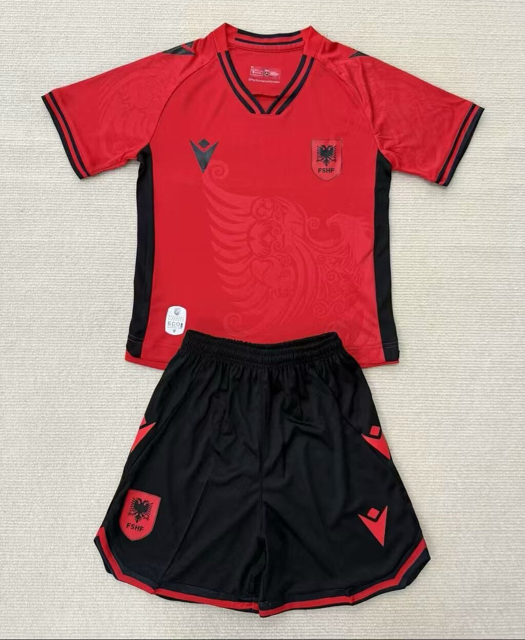 Albania 2025-26 Home Kid Jersey – Front View