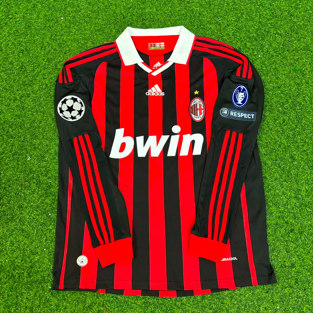 Milan 2009 2011 Retro Long Sleeve Jersey – Alberto Aquilani – Front View