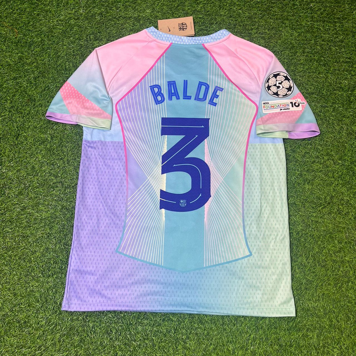 2026 Alejandro Balde Barcelona Home Miami Sunset Football Jersey – Back View