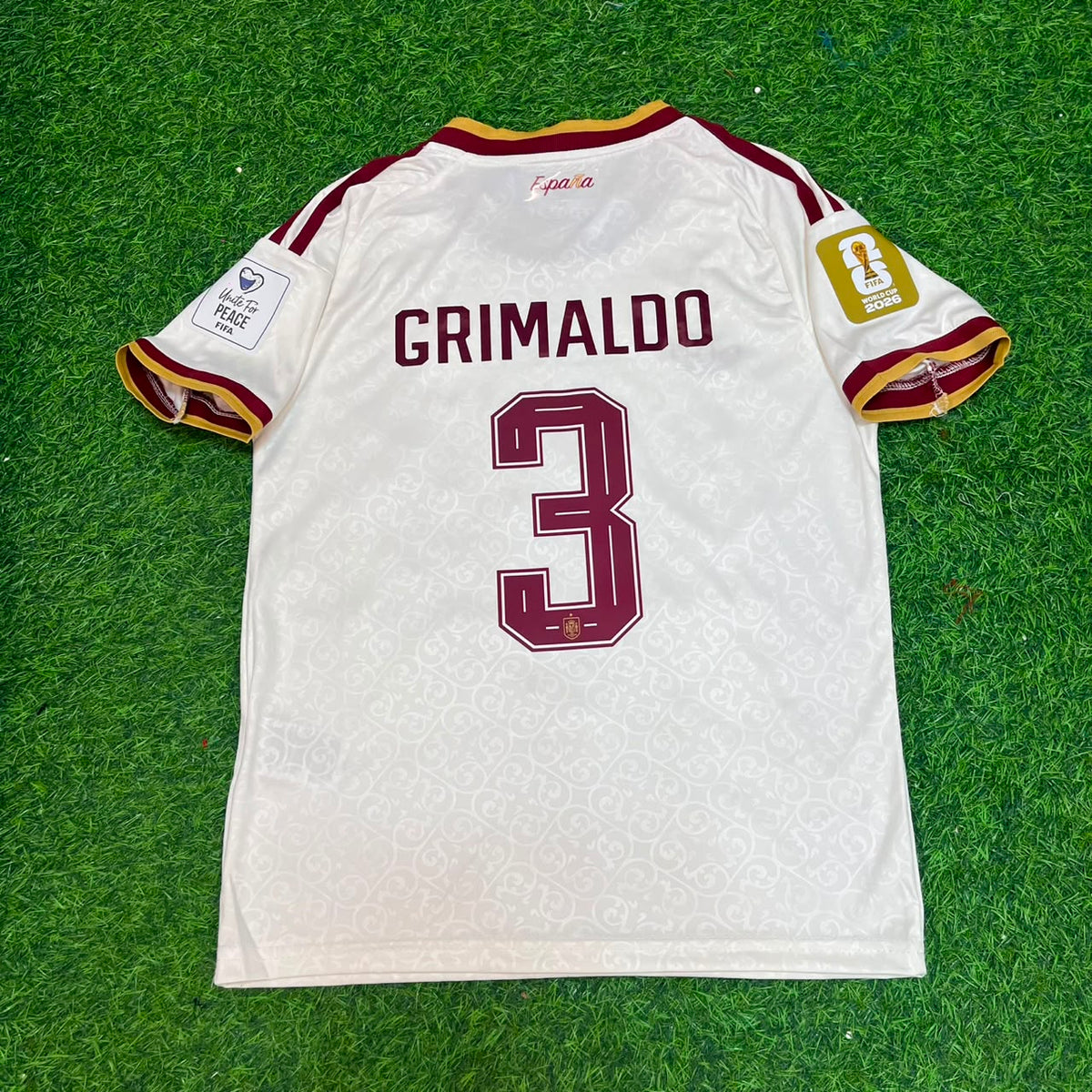 Spain 2026 World Cup Away Football Jersey – Alejandro Grimaldo 3- – Back View