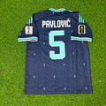 Germany 2026 World Cup Away Blue Football Jersey – Aleksandar Pavlović #5 – Back View