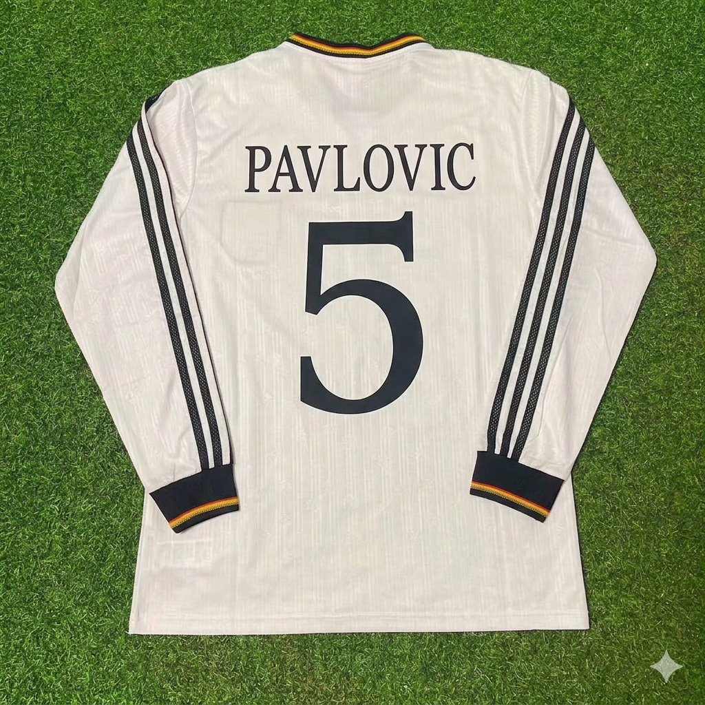 Aleksandar Pavlović #5 Germany Long Sleeve Retro Football Jersey Collection – Back View