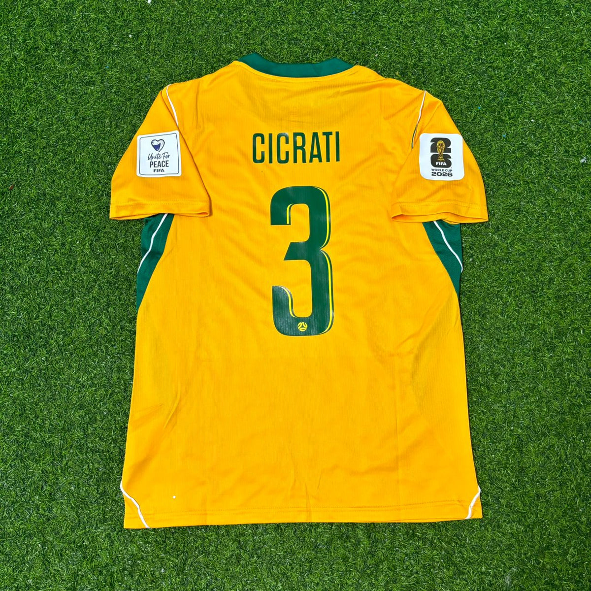 Alessandro Circati Australia 2026 World Cup Home Yellow Football Jersey – Back View