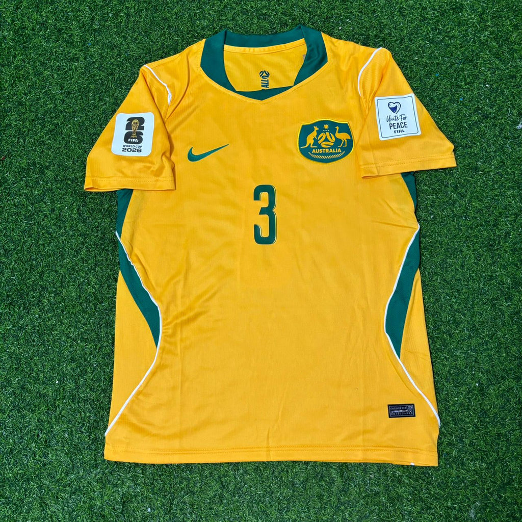 Alessandro Circati Australia 2026 World Cup Home Yellow Football Jersey – Front View