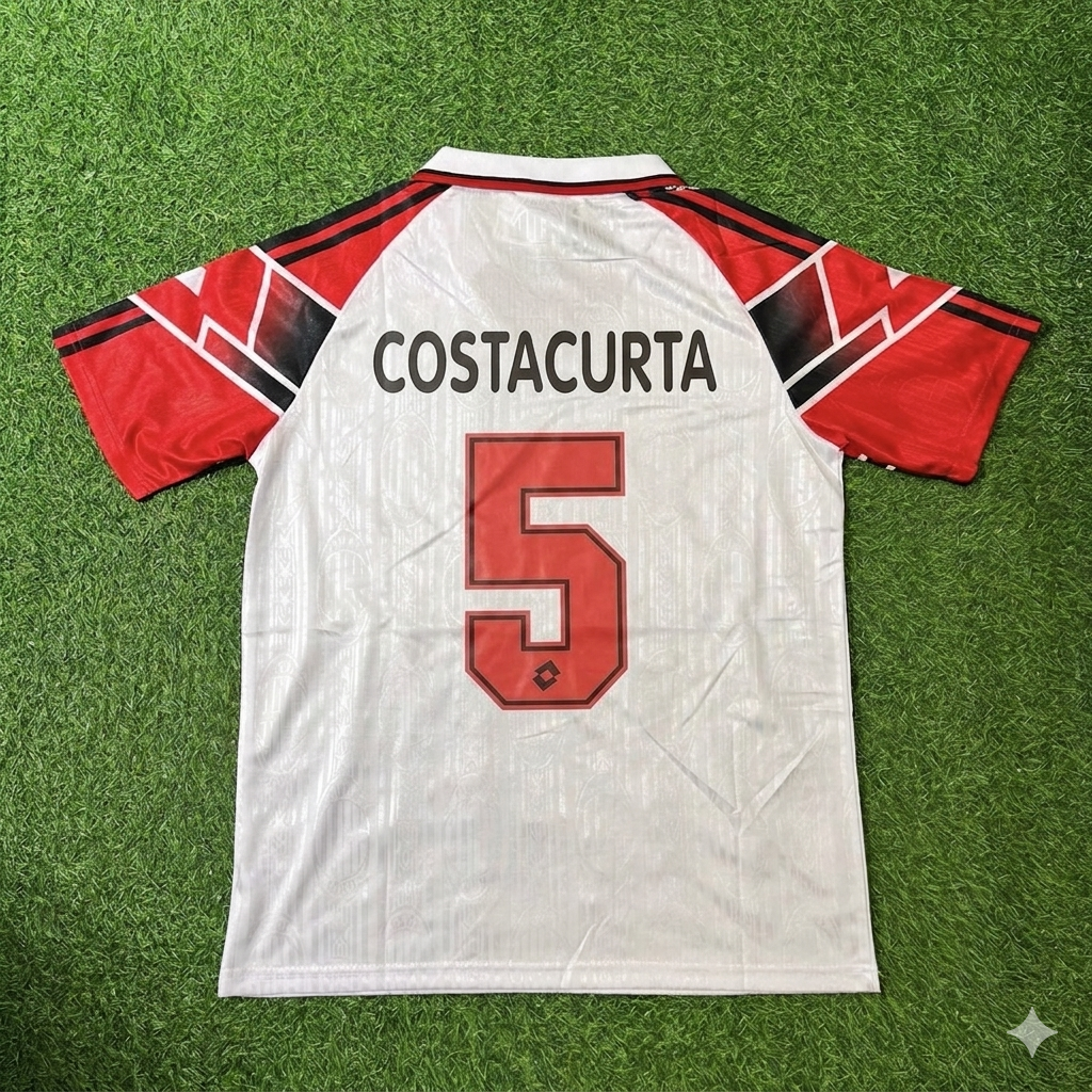 1997 Alessandro Costacurta #5 AC Milan Away Retro Football Jersey – Back View
