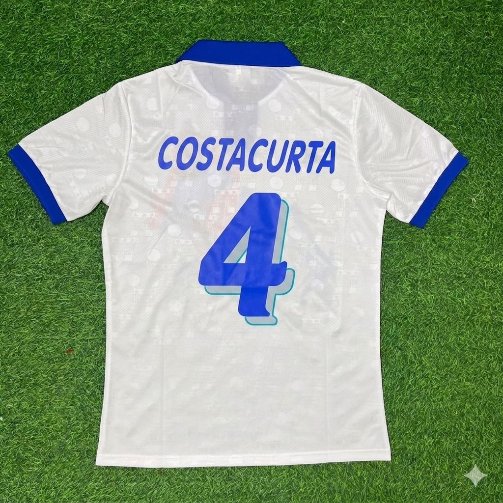 1994 Italy World Cup Alessandro Costacurta White Retro Football Jersey – Back View