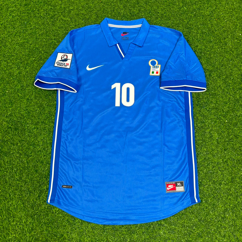 Alessandro Del Piero Italy Home Blue Retro Football Jersey – Front View