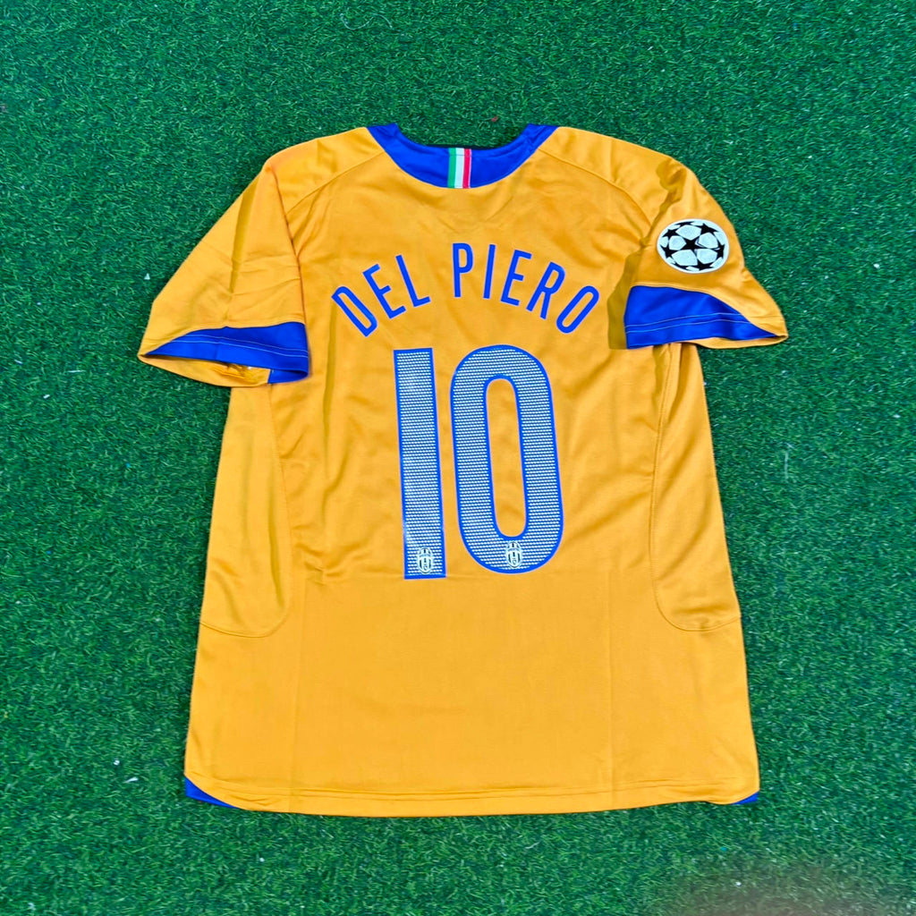 Alessandro Del Piero Juventus 2005-2006 Yellow Third Retro Football Jersey – Back View