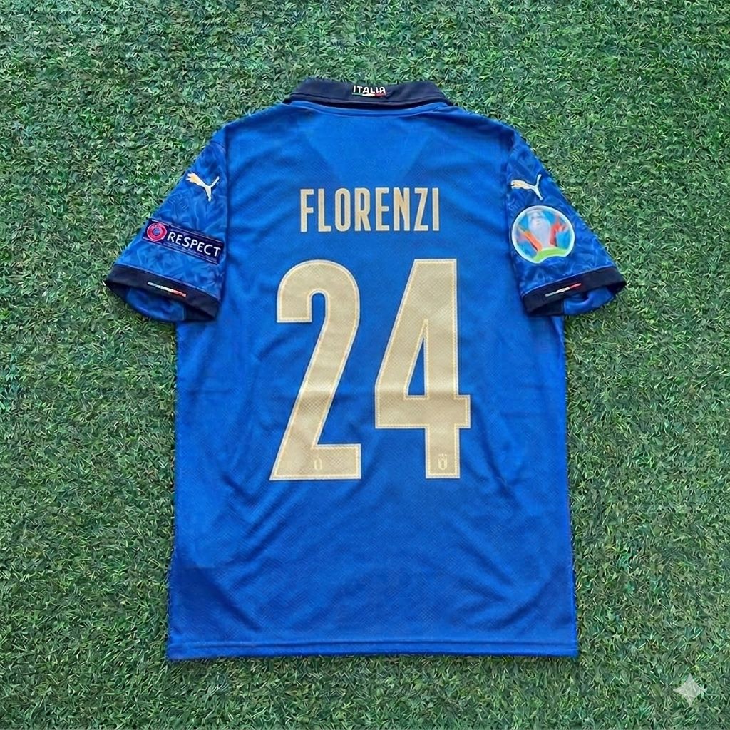 Italy EURO 2020 Final Retro Soccer Jersey – | | – Alessandro Florenzi #24 – Back View