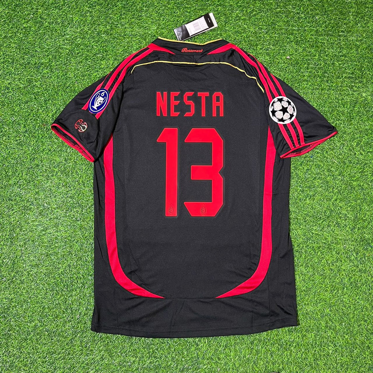 Alessandro Nesta 13 – AC Milan 2006–2007 Retro Kit Jersey – | | | – Back View