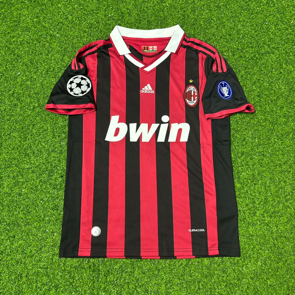 Alessandro Nesta #13 - AC Milan 2009 2010 Red Black Kit Jersey – Front View
