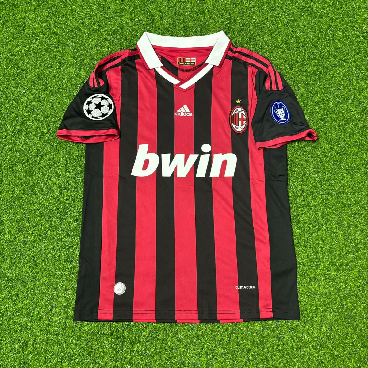 Alessandro Nesta #13 - AC Milan 2009 2010 Red Black Kit Jersey – Front View
