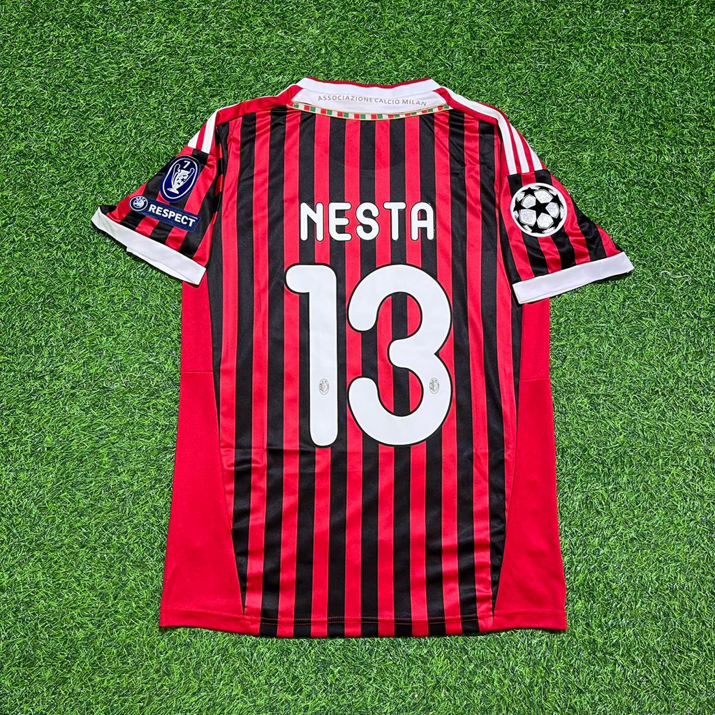 2011/12 Alessandro Nesta 13 - AC Milan Home Retro Football Jersey – Back View