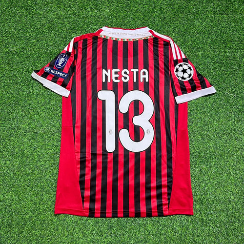 Alessandro Nesta 13 - AC Milan Home 2011/12 Retro Kit Jersey – Back View