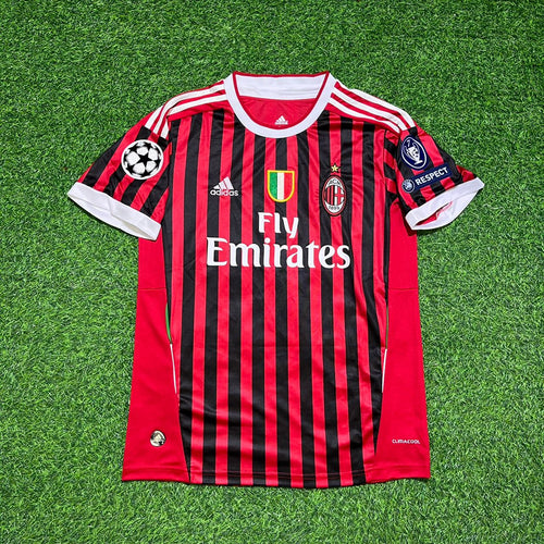 Alessandro Nesta 13 - AC Milan Home 2011/12 Retro Kit Jersey – Front View