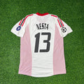 2003 Alessandro Nesta AC Milan Champions League Final White Retro Football Jersey – Back View