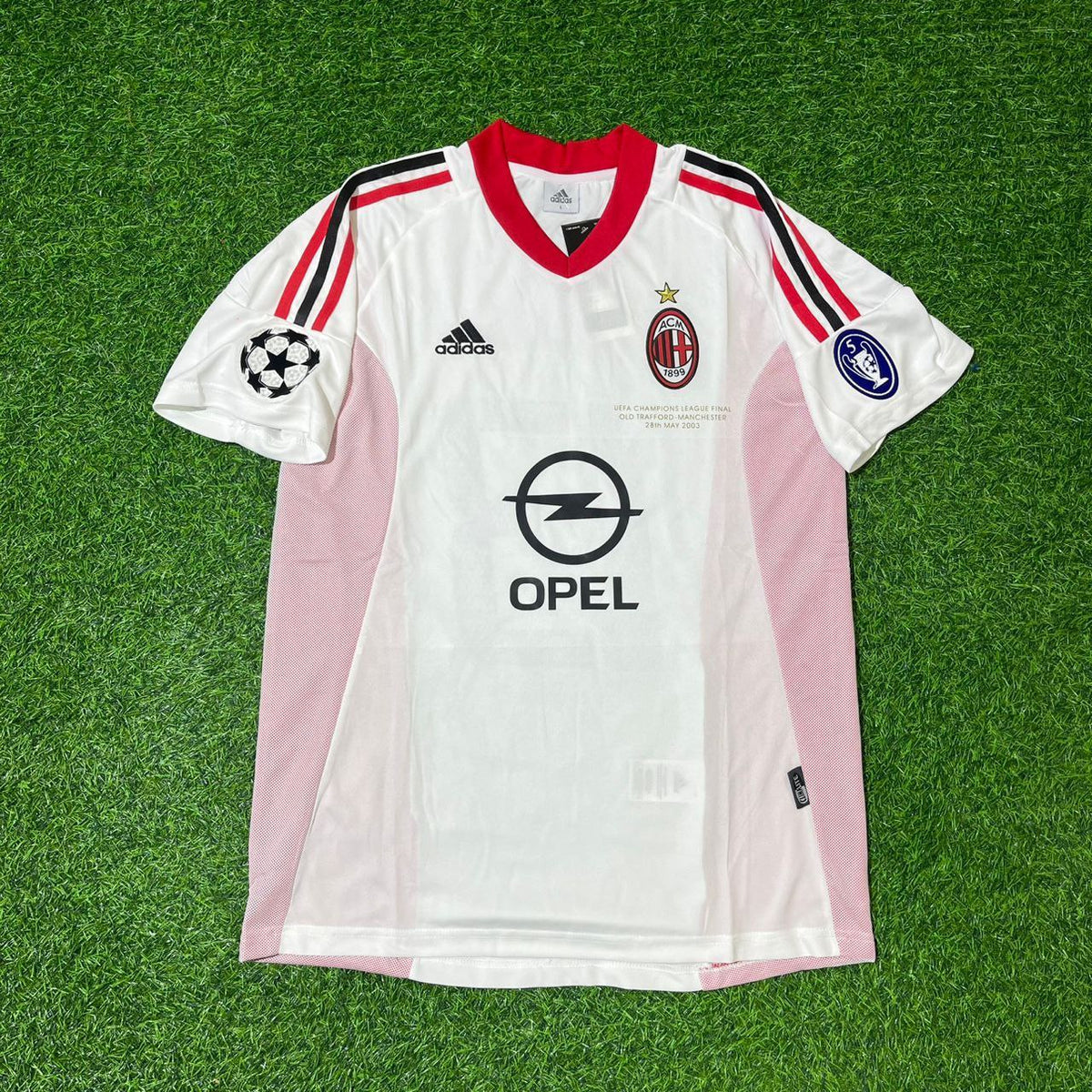 2003 Alessandro Nesta AC Milan Champions League Final White Retro Football Jersey – Front View