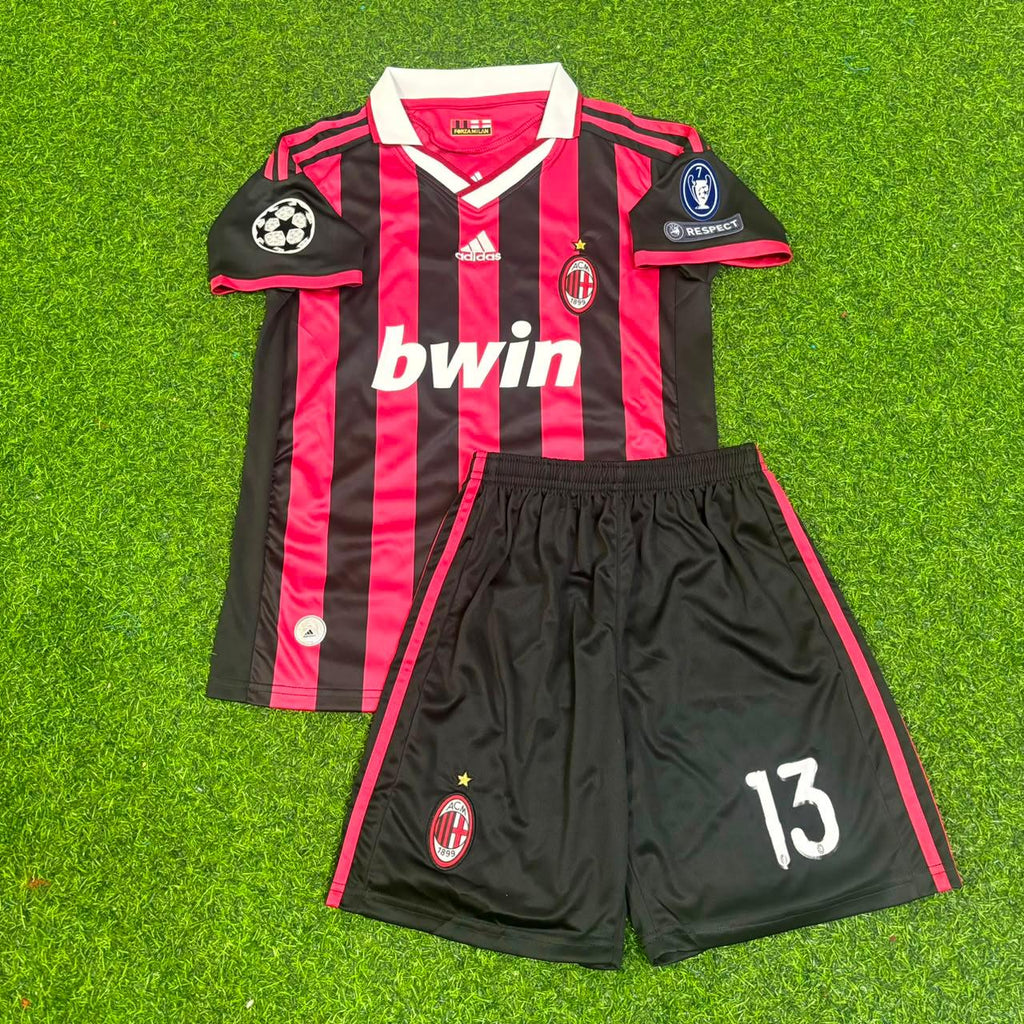 AC Milan 2009-10 Retro Kit Jersey – | KinderTrikot | Enfant – Alessandro Nesta #13– – Detailed View