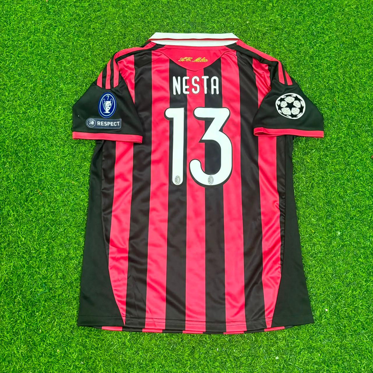 AC Milan 2009-10 Retro Kit Jersey – | KinderTrikot | Enfant – Alessandro Nesta #13– – Back View