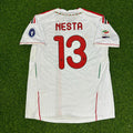 Alessandro Nesta #13 Milan 2011-2012 White Away Retro Football Jersey – Back View