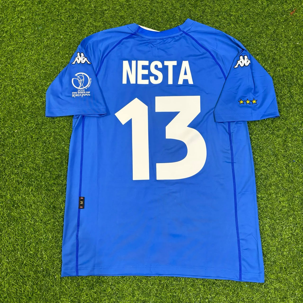 Italy 2002 World Cup Home Retro Jersey – Alessandro Nesta #13 – Back View