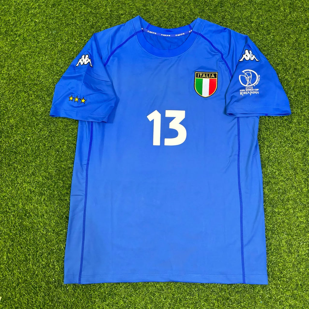 Italy 2002 World Cup Home Retro Jersey – Alessandro Nesta #13 – Front View