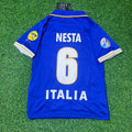Alessandro Nesta Italy EURO 1996 Blue Retro Soccer Kit Jersey Camisate – Back View