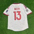 2009 Alessandro Nesta Milan 2010 Season White Retro Football Jersey – Back View