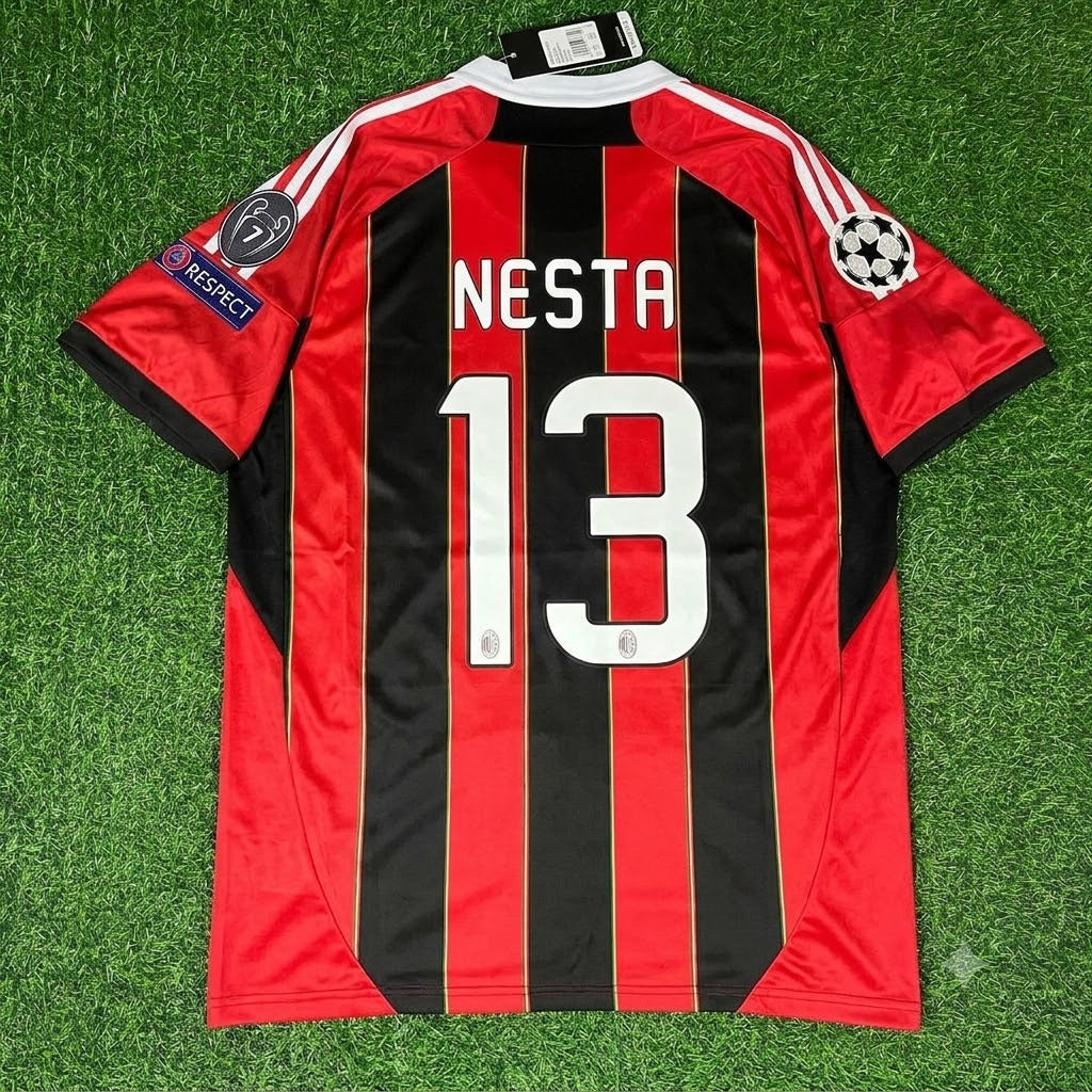 Alessandro Nesta AC Milan Home Retro Football Jersey – Back View